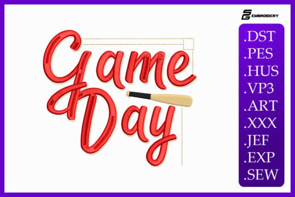 Game Day Embroidery Design